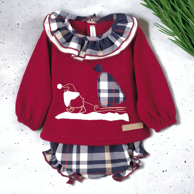 Burgundy baby best sale girl outfit