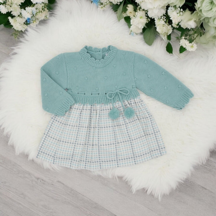 Green Half Knit Popcorn Dress