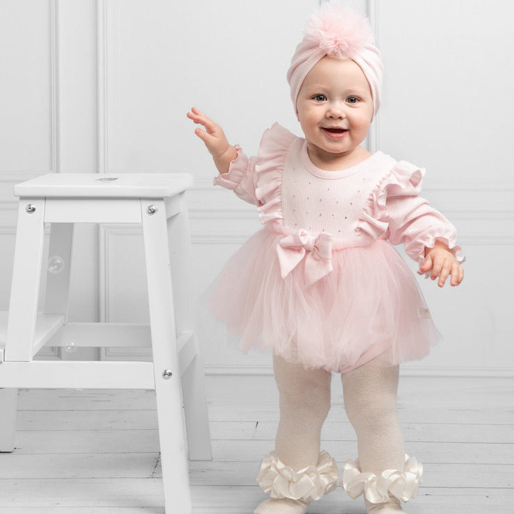 Ribbed Tulle Dress & Turban