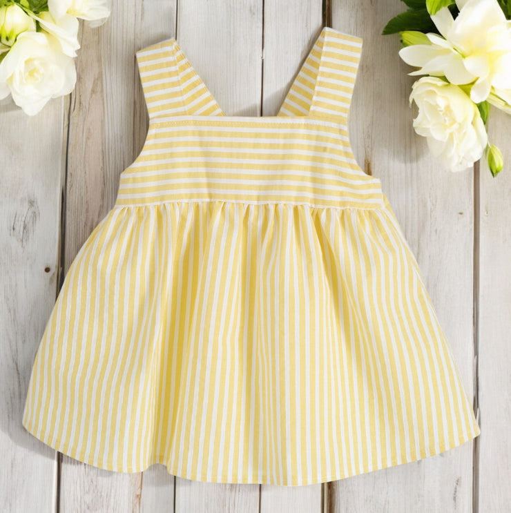 Calamaro Yellow & White Stripe Dress