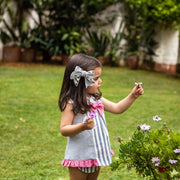 Calamaro Cream & Navy Stripe Top & Bloomers