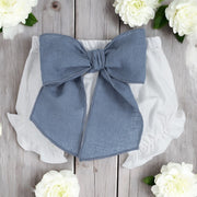 White & Petrol Blue Ruffle Top & Bloomers