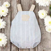 Tutto Piccolo Blue & White Pin Stripe Romper