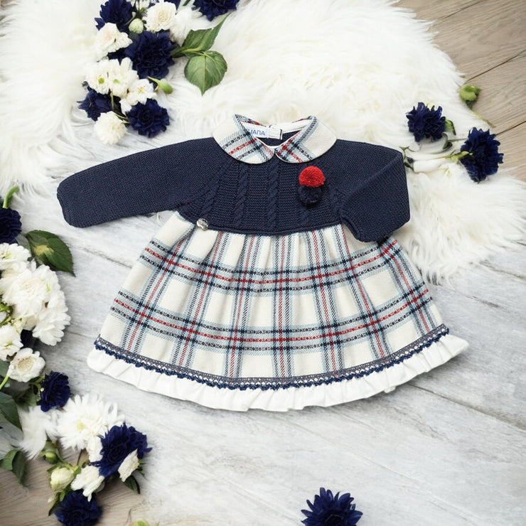 Navy & cream Half Knit Dress