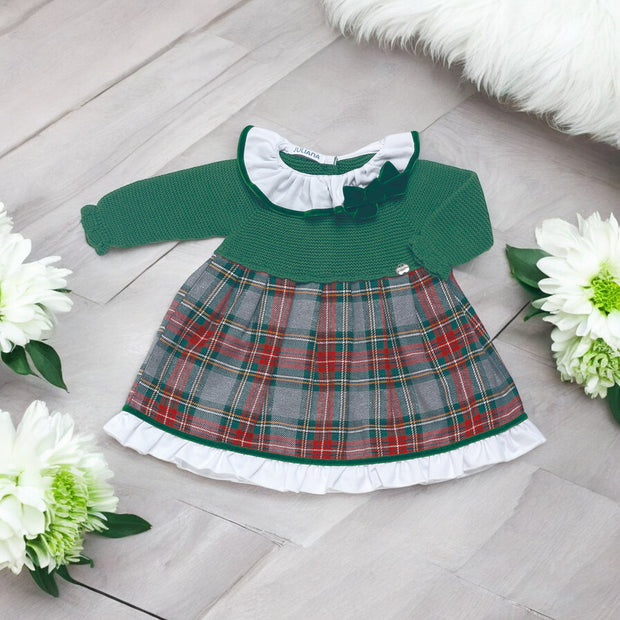 Green Festive Half Knit Dress