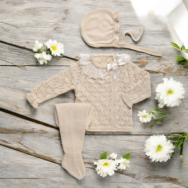 Juliana Butter Cream Knitted Three Piece Set