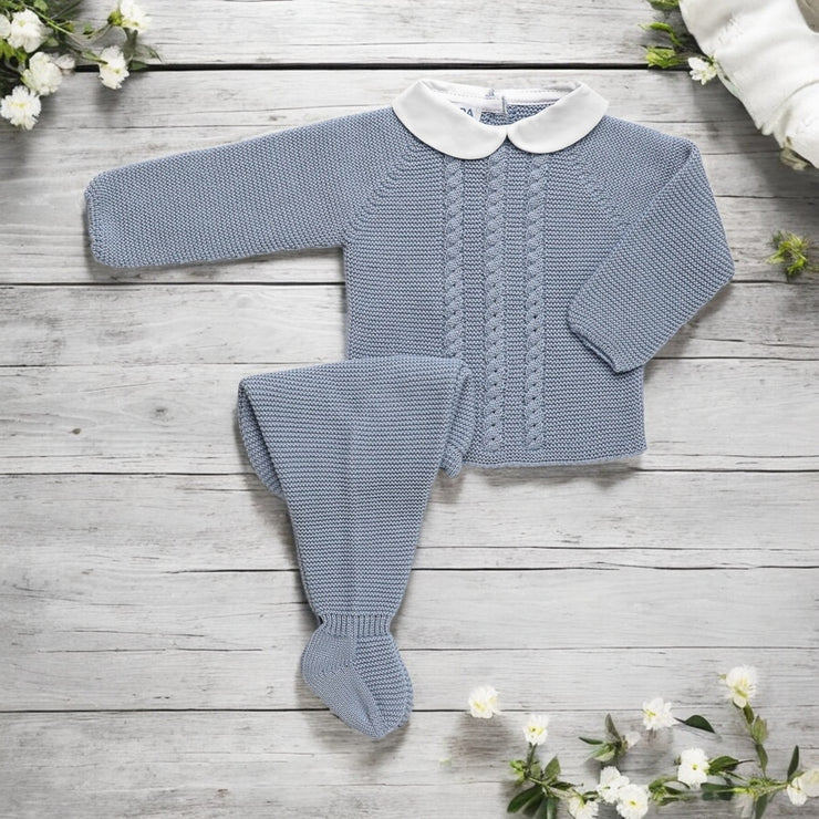 Juliana Dusky Blue Two Piece Knitted Set