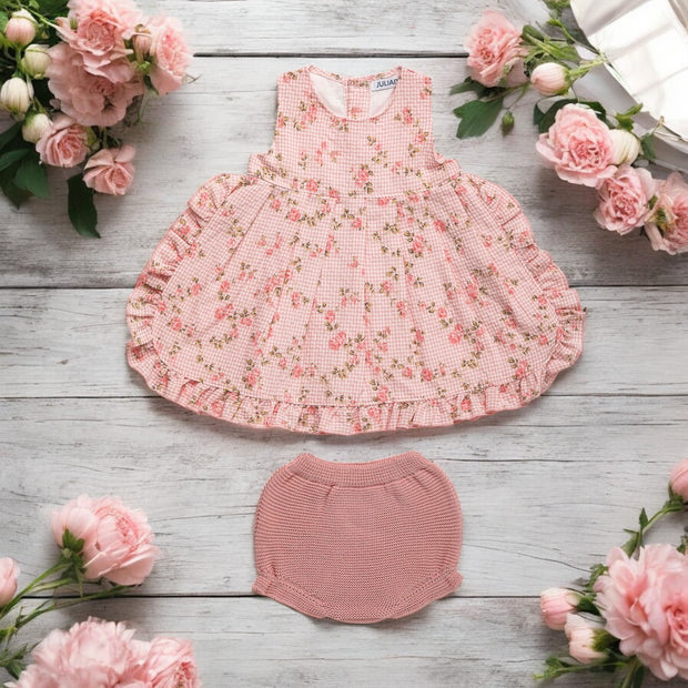 Blush Pink Tabard Dress & Bloomers