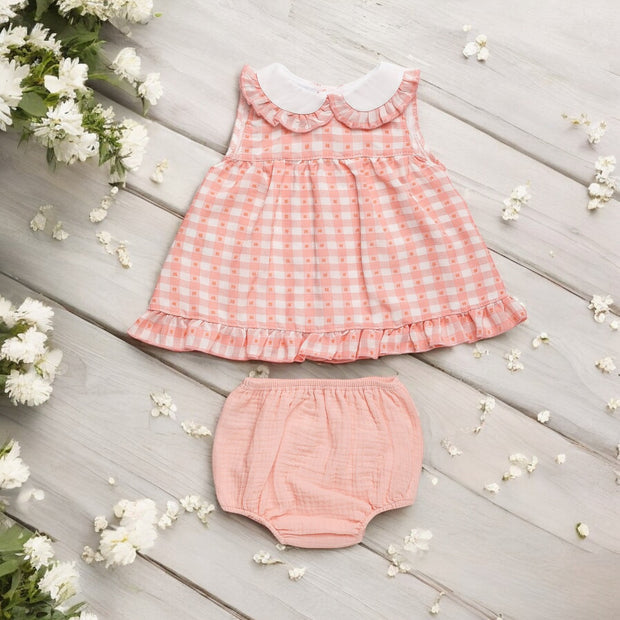 Blush Pink Dress & Bloomers Set