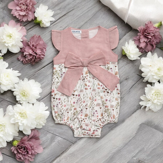 Juliana Dusky Pink Floral Romper