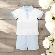 Tutto Piccolo Blue & White Polo & Shorts