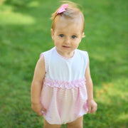 Rapife Pink & White Stripe Romper girl 1