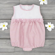 Rapife Pink & White Stripe Romper front