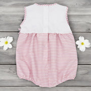 Rapife Pink & White Stripe Romper rear