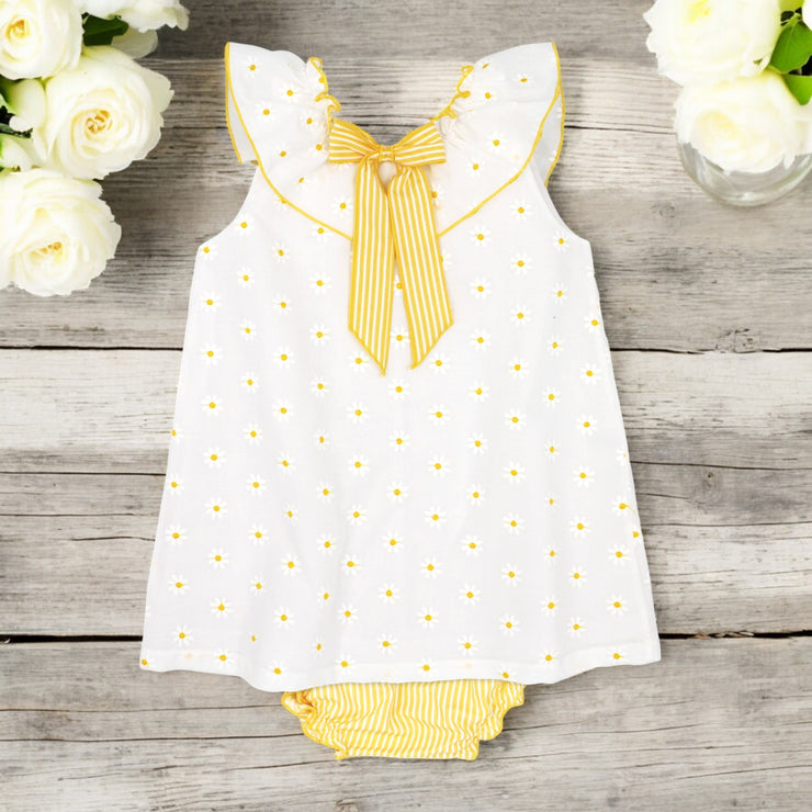 White & Yellow Daisy Dress