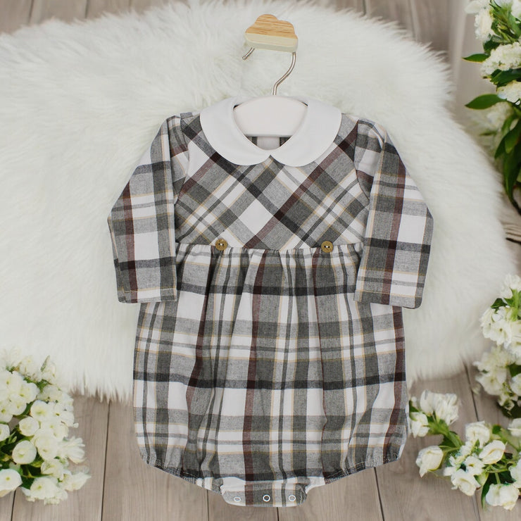 Grey Checked Romper