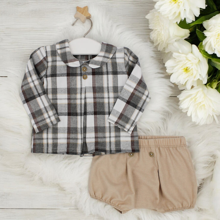 Grey Check Top & Jam Pants Set