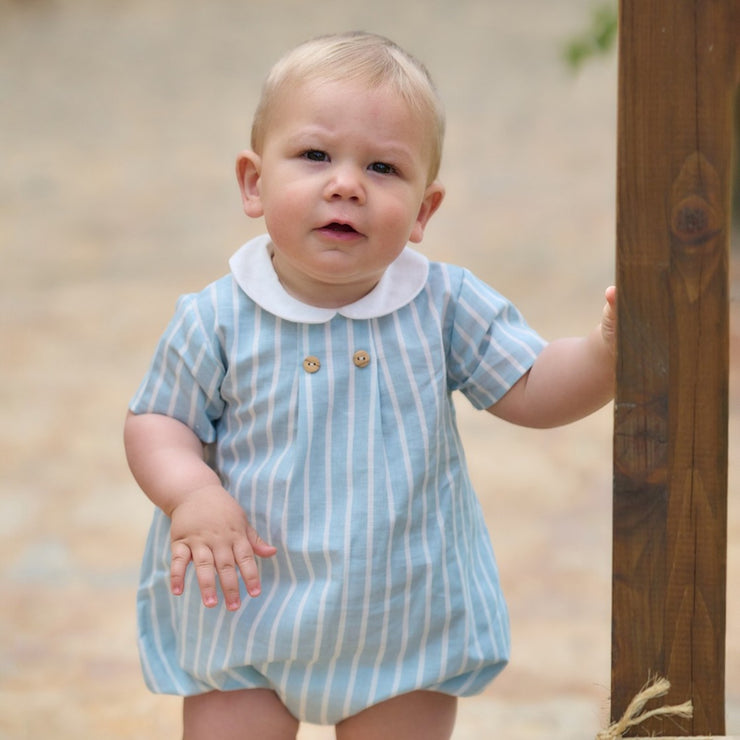 Rapife Water Blue & White Stripe Romper child