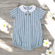 Rapife Water Blue & White Stripe Romper front