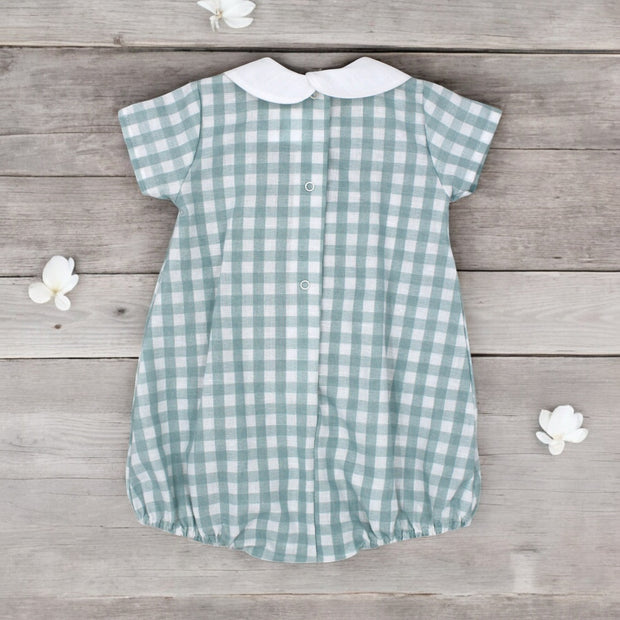 Rapife Sage Green & White Spanish Romper rear