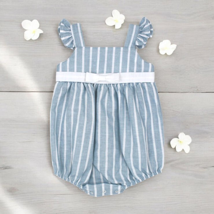 Rapife Water Blue & White Stripe Romper front