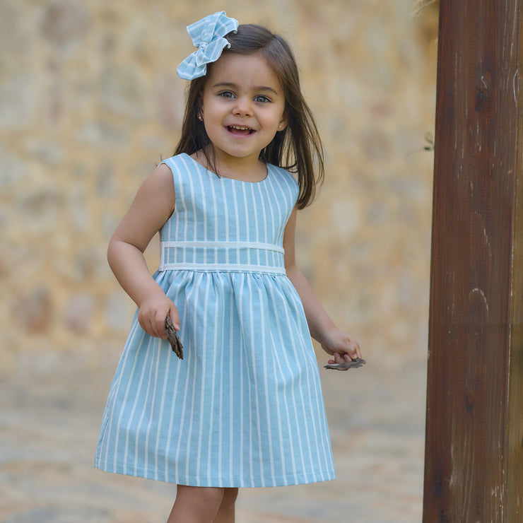 Rapife Water Blue & White Stripe Spanish Dress 1