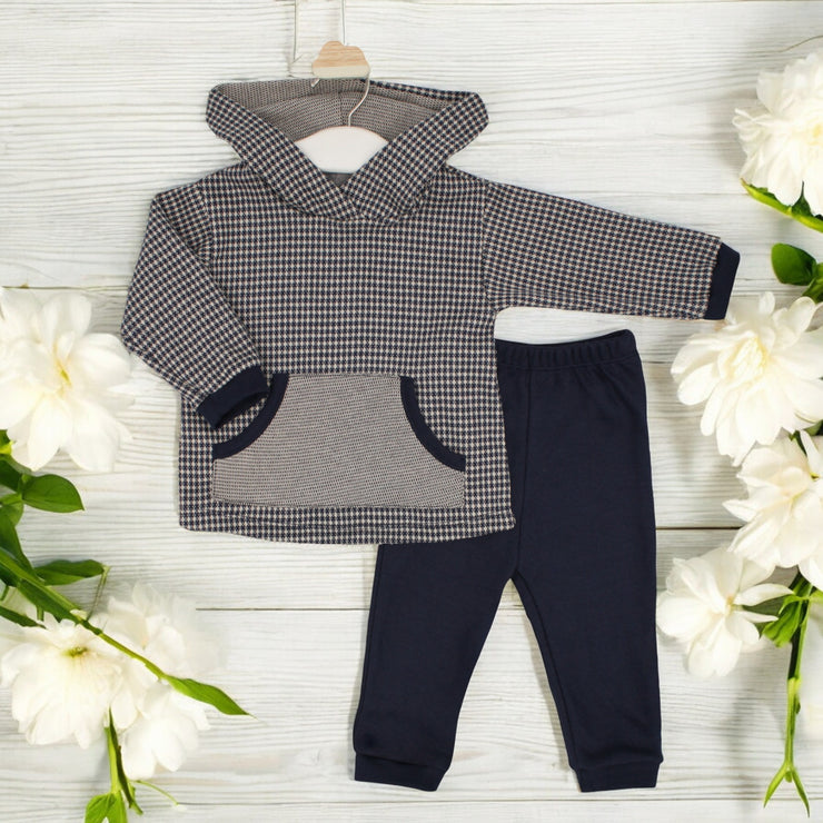 Navy Houndstooth Leisure Set