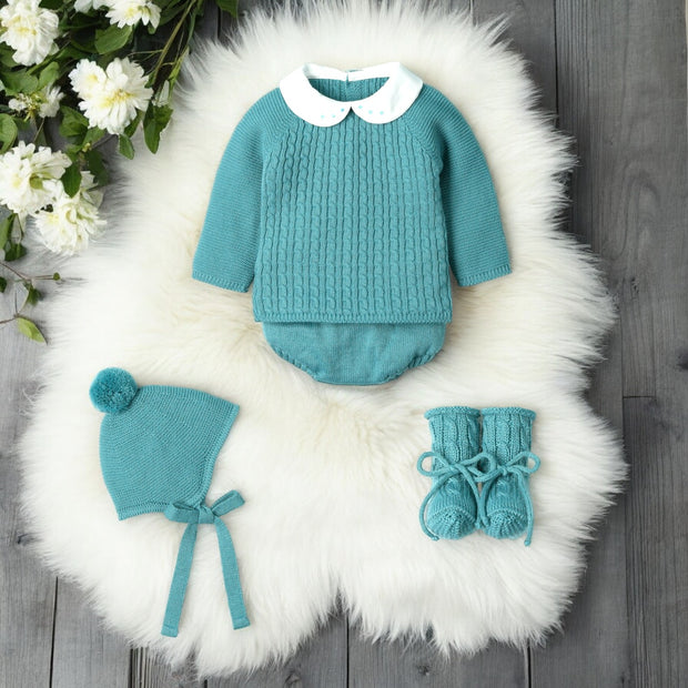 Alpine Green Knitted Jam Pants Set