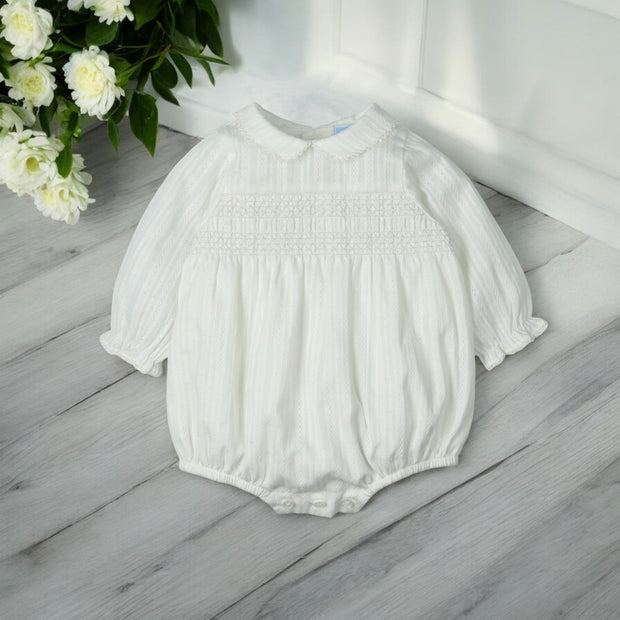 Cream Smocked Plumenti Romper