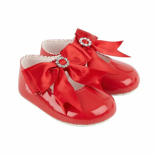 Red Patent Ribbon Pre Walker Mary Jane Baypods