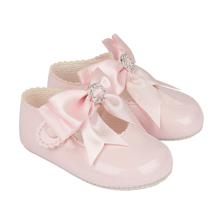 Pink Patent Ribbon Pre Walker Mary Jane Baypods