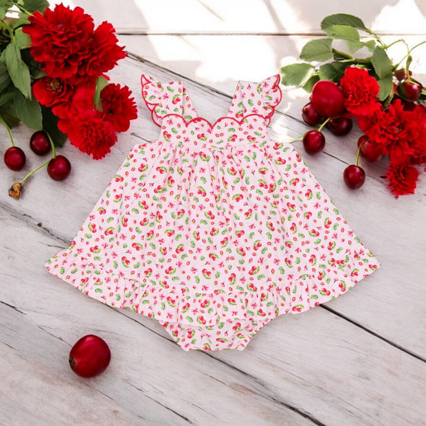 Cherry Print Dress & Bloomers