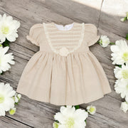 Beige Smocked Dress