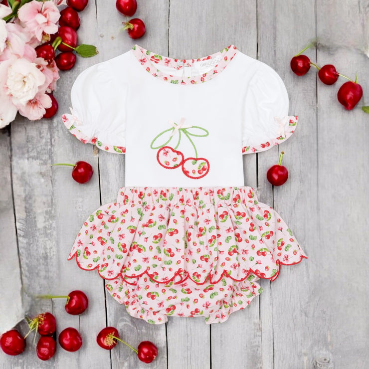 Cherry Print Top & Bloomers