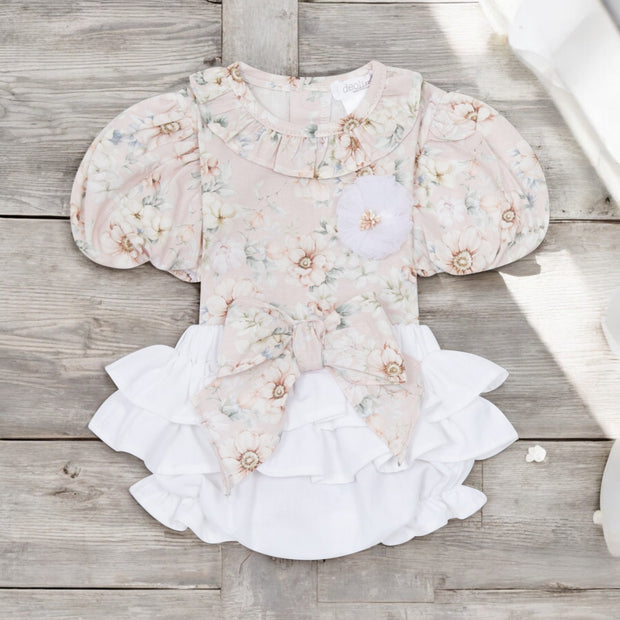 Deolinda Vintage Floral Top & Ruffle Bloomers