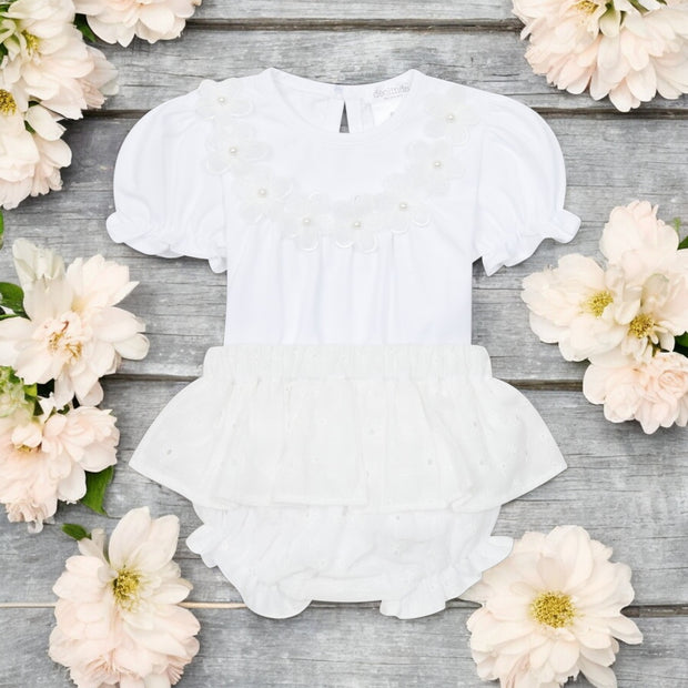 White & Cream Top & Bloomers