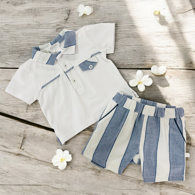 Deolinda Navy & White Nautical Polo & Shorts