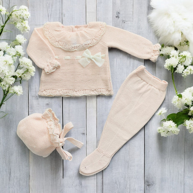 Nude Knitted Three Piece set