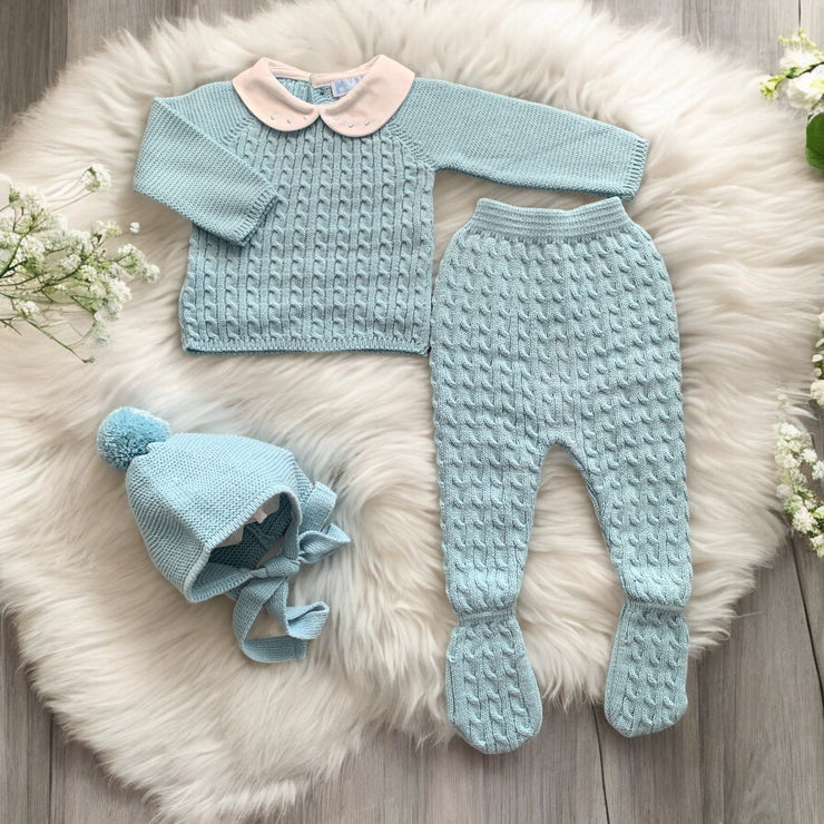 Seafoam Green Knitted Three Piece Set