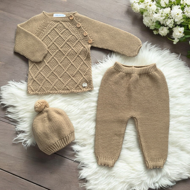 Autumn Brown Three Piece Knitted Set