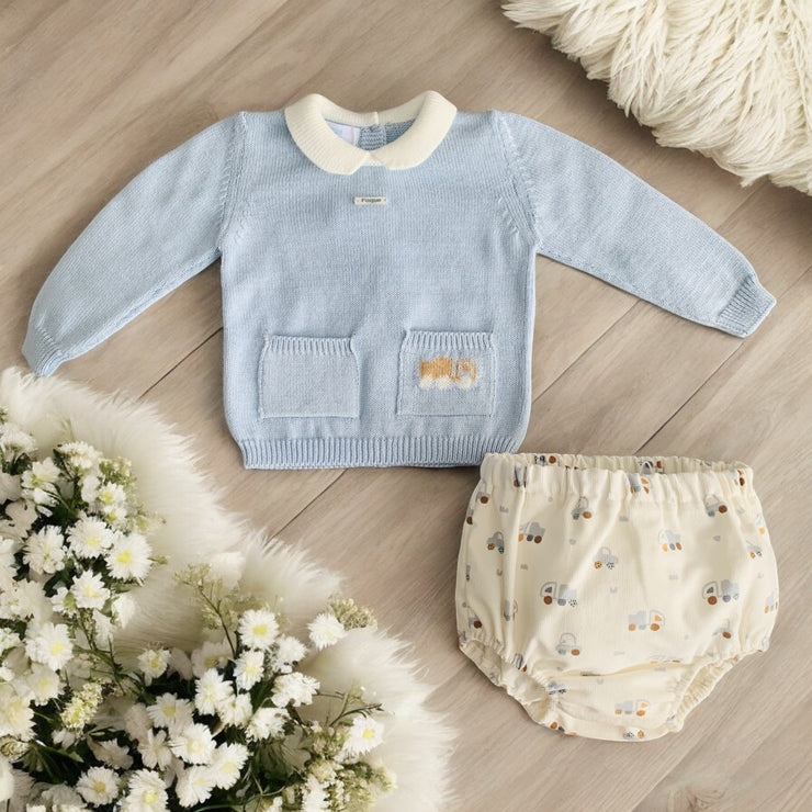 Baby Blue Knitted Top & Pants