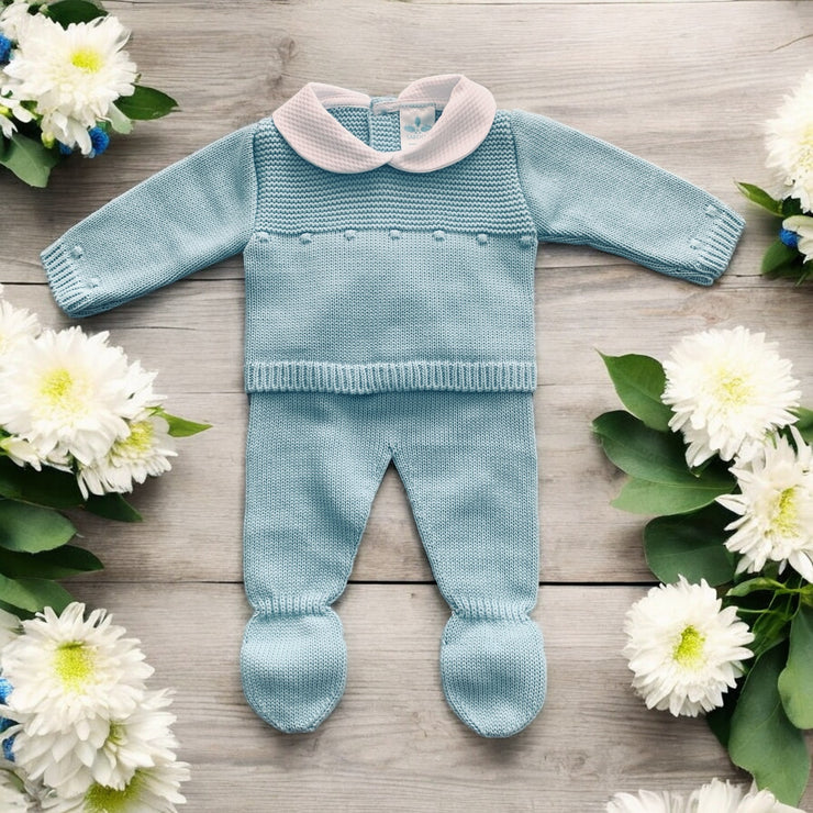 Duck Egg Blue Knitted Set