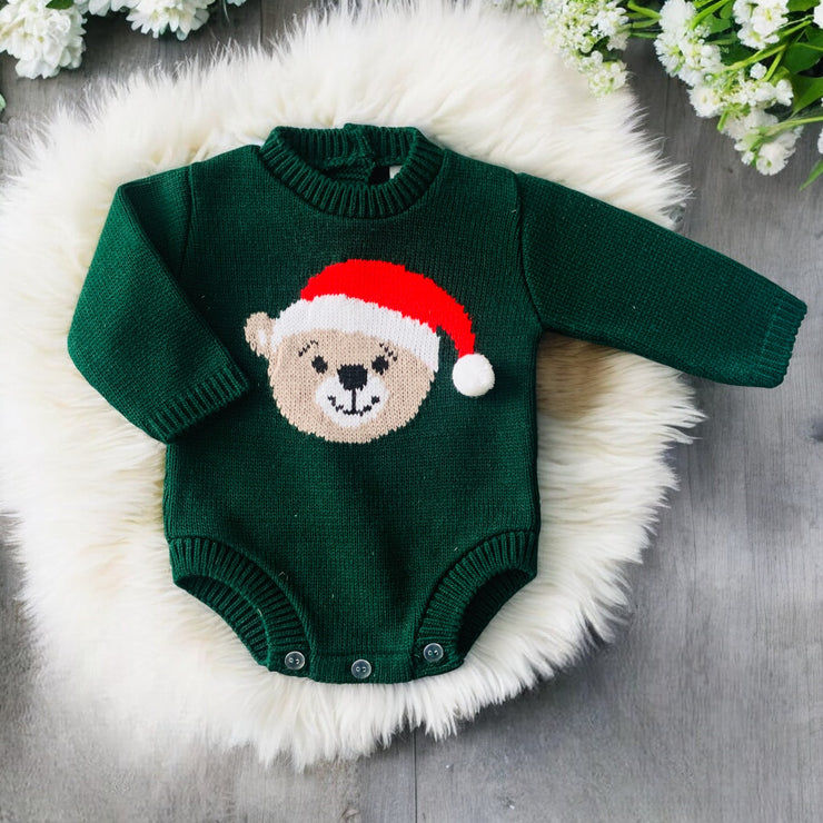 Bottle Green Christmas Romper