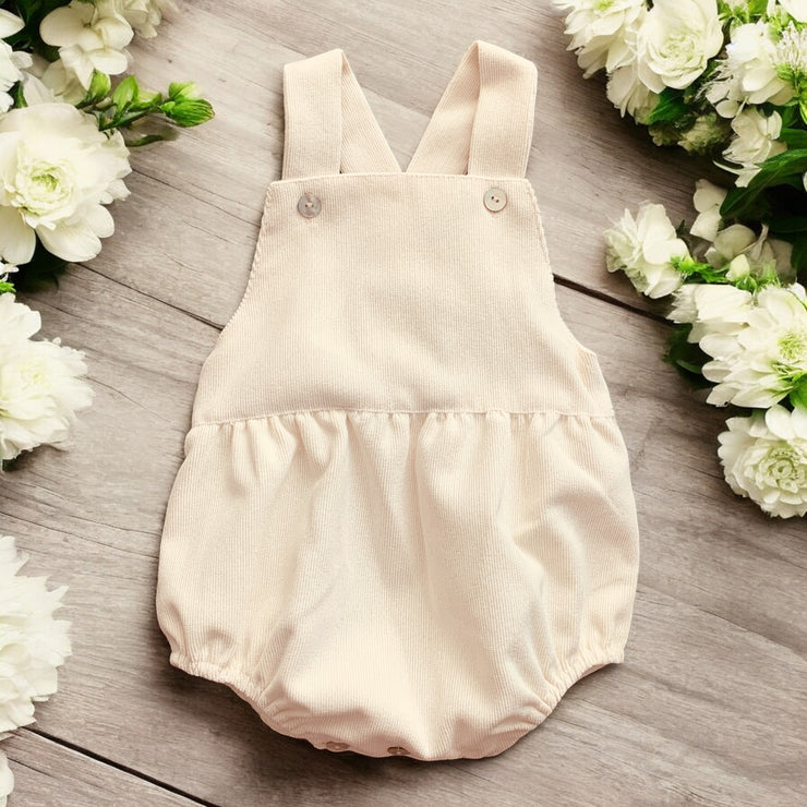 Cream Needle Cord Grace Romper