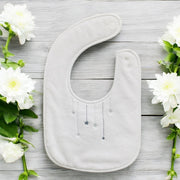 White & Grey Star Towelling & Velour Bib