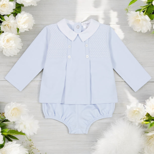 Blue Smocked Top & Jam Pants