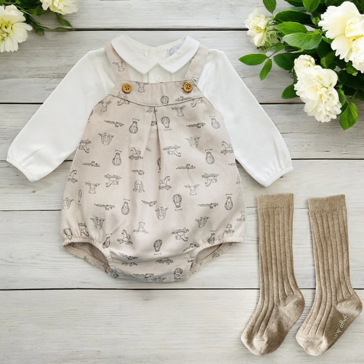 Sand Nursery Printed Romper & Socks