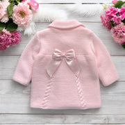 Baby Pink Knitted Pram Coat Back