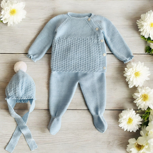 Cloud Blue Knitted Leggings Set