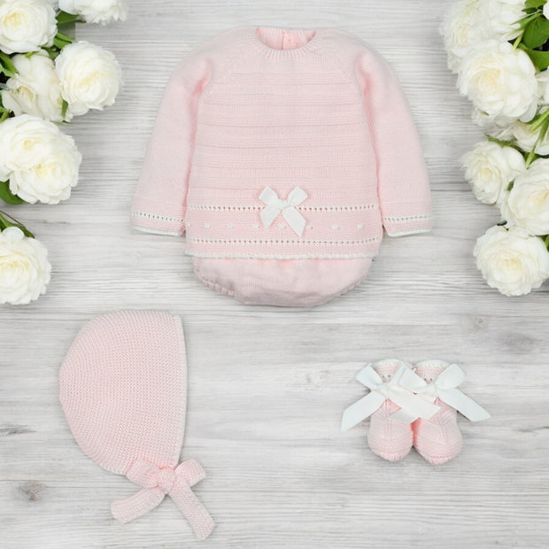 Pink & White Knitted Set